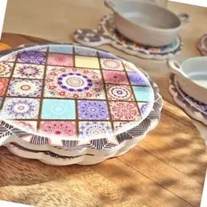 압력밥솥 멀티쿠커 냄비 주방 아줄레주 세라믹 냄비받침