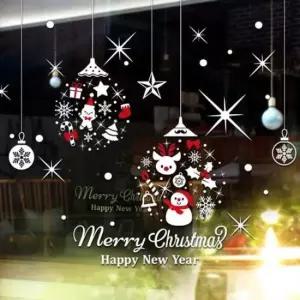 크리마스스티커 성탄절오너먼트모빌1 유리장식스티커 인테리어시트지