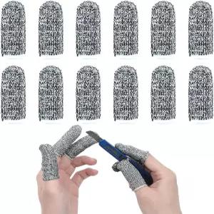 새로운 재사용 가능한 핑거 슬리브 프로텍터 미끄럼 방지 컷 저항 코트 12팩 5레벨 엄지 손가락 끝 가드