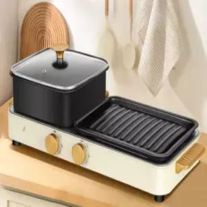 멀티쿠커 그릴 반반 불판 냄비형 분할 전골 겸용 캠핑용