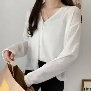 여름니트 여성 플라워 단추 여름 가디건 HH-E40