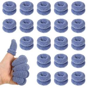 신조듀즈 20 PCS 핑거 붕대 팁 롤 코튼 코트 천 신축성 장갑 튜브 거즈 양말 통기성 보호대 손가락 파란색