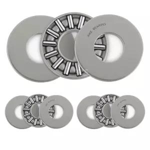 XIKE TC411 스러스트 니들 롤러 베어링 와셔 포함 내경 1/4인치 외경 11/16인치 폭 5/64인치 3개입