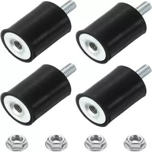 uxcell M4 고무 마운트 4Pcs 15x20mm(DxH) 원통형 방진 차단기 쇼크 업소버(자동차 보빈 발전기 공기