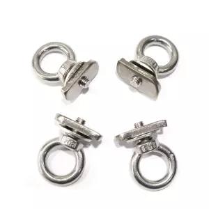 어깨 볼트 - 4팩 헤비 듀티 스테인리스 스틸 타이 다운 앵커링 키트 팅 링 스레드 볼트(워셔 및 너트 세트