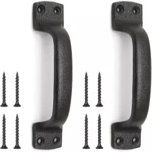 리브포드름 반 도어 핸들 헤비 듀티 주철 게이트 7인치 금속 하드웨어 슬라이딩 펜스 서랍 차고 - 다크