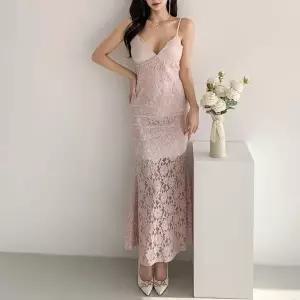 [하프클럽/셀러허브_여성트랜드패션]여자 슬림핏 레이스 인어공주 꽃무늬