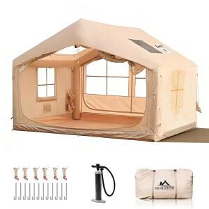 6-8인용 캠핑용 풍선 텐트, AC 포트가 있는 고급 스토브 잭이 휴대용 간편한 설치형 텐트 하우스