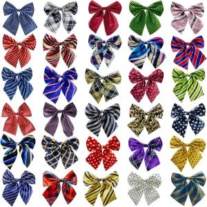 DORUI 30 PCS 강아지 나비 넥타이 조절 가능한 다양한 색상 및 패턴의 대형견용 애완동물 칼라 큰 고양이
