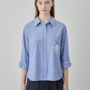 올리비아로렌 MG01 언발아웃포켓 스트라이프 봄셔츠 신선도원몰 VOCNL5S2111