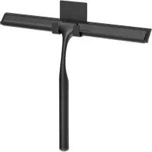 유리문용 샤워 스퀴지 타일 벽용 욕실용 스테인리스 스틸 창문 및 거울(스토리지 후크 포함)-12인치 블랙