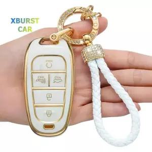 차키케이스 커버 5 버튼 TPU 차량용 키 케이스 쉘 Fob 2020 2021 현대 소나타 Nexo DN8 산타페 TM Tucson N