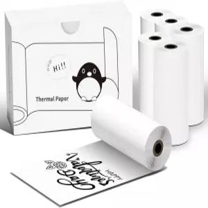 6 롤 미니 열 프린터 스티커 용지 사진 57 X 30mm 대부분의 잉크 없는 영수증 프린터(예 페리페이지 A6