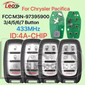차키케이스 커버 Leo FCCM3N-97395900 433MHz ID46CHIP 34567 버튼 Chrysler Pacifica 2017-2021 Voyager 2