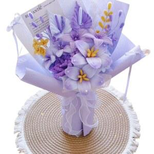 모루꽃다발키트 취미 선물 모루꽃다발만들기 철사 믹스드 꽃다발 블루