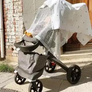 유모차 여름 커버 다용도 휴대용 바람막이 유모차 모기장 해충망 액세서리 자외선 쉐이드 그늘막 차양막