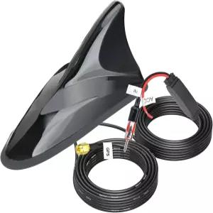 SAUTO 샤크 핀 안테나 증폭 FM AM 자동차 라디오 트럭 SUV용 SMA 남성 커넥터가 장착된 GPS 스테레오