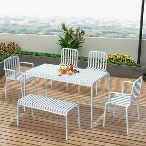 야외 테이블 접이식 일체형 의자 업소용 철제 세트