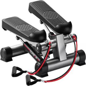 운동용 커서 피트니스 스테퍼 미니 계단 이중 저항 밴드가 있는 책상 스텝 머신 전신 유산소 운동 장비