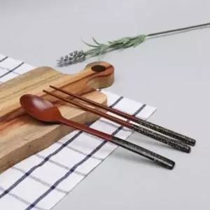 [골드스마일]로즈우드옻칠투톤수저세트(블랙)원목젓가락