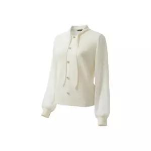 꼼빠니아 소매 시스루 타이넥 니트 CAGU3-WSL030