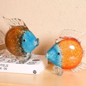 북유럽 감성 크리스탈 유리 소품 장 홈데코 선물 투명한 오브제 물고기 인