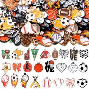 장신구 제작용 DIY 벌크 부적 팔찌 배구 목걸이 야구 TRNAYI 액세서리 합금 100개 스포츠 딩크볼 축구 펜던트 공예 농구 귀걸이