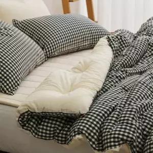체크이불 가을 이불패드 베개 이불 슈퍼싱글 SS 블랙