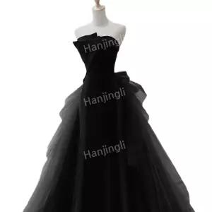 드레스 튜브탑 스튜디오 촬영 웨딩 파티 이브닝 여성 여성용 피로연 웨딩드레스