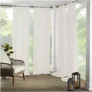 엘렌 홈 패션 마틴 내후성 탭탑 실내/외 단색 커튼 패널 현관 페르골라 파티오 데크 52 W x 84 L 보리