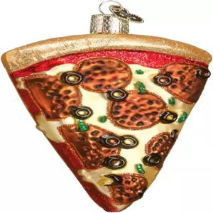 크리스마스 트리를 위한 올드 월드 피자 슬라이스 유리 불림 장식 수작업 홀리데이 음식 컬렉션