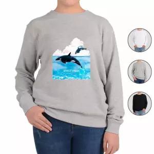 맨투맨 전색상 바다를 주름잡는 범고래 프린트셔츠 Qbx1+2HFA