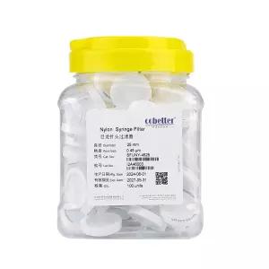코베터 100개들이 나일론 주사기 필터 0.45μm 기공 크기 25mm 직경 친수성 실험실 비멸균 (나일론 0.45um