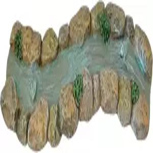 JIUMO 곡선 미니 스트림 미니어처 가든을 위한 강 마이크로 경로 로드 마을 세트를 인형의 집 요정 정원