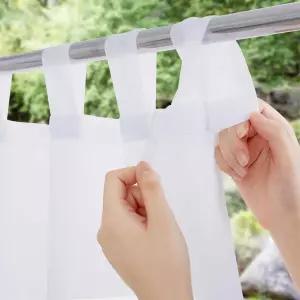 NICETOWN 2 패널 파티오 방수 분리 가능한 끈적끈적한 탭 상단 우아한 쉬어 커튼 현관/파티용 쉽게 걸 수