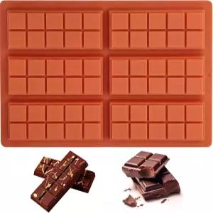 실리콘 초콜릿 바 몰드 - 6가지 큰 캐비티 식품 등급 무독성 및 무취 홈메이드 에너지 퍼지 단백질 스낵
