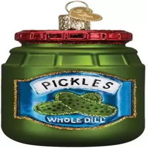 크리스마스 트리를 위한 피클 유리 풍선 장식 수제 홀리데이 음식 컬렉션의 구세계 항아리