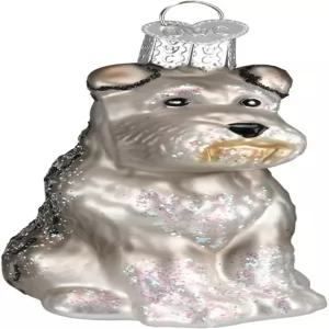 크리스마스 트리를 위한 구세계 그레이 슈나우저 유리 풍선 장식 수제 홀리데이 반려견 컬렉션