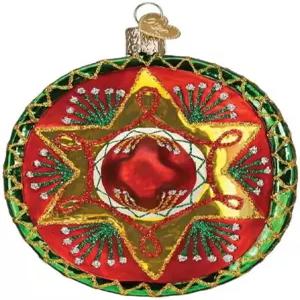 크리스마스 트리를 위한 구세계 솜브레로 유리 풍선 장식 수작업 홀리데이 피에스타 컬렉션