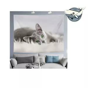 러시안블루 패브릭 커튼 대형 포스터 인테리어 pUf3+1hlb