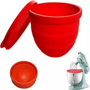 KitchenAid 5쿼트 틸트 헤드 스탠드 믹서용 콤즐라이트 실리콘 접이식 볼 라이너 뚜껑이 있는 스크래치