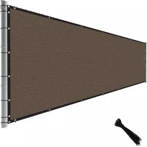 TANG 펜스 프라이버시 스크린 브라운 6피트 x 50피트 야외 그늘막 천(그롬멧 포함) 150 GSM 임시 커버(집티