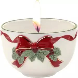 스포이드 크리스마스 트리 리본 티 라이트 캔들 홀더 고급 토기에 22 000 골드 액센트 3.75인치 보티브 및