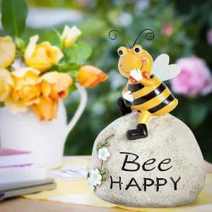 파티오 잔디 현관 마당 뒷마당 꿀벌을 위한 스마디어 가든 데코 꿀벌 야외 조각품 범블비 피규어 봄여름 홈