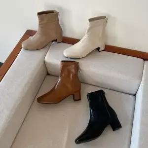 앵클부츠 여성 부츠 미들힐 스퀘어토 발목 앵클 숏 5cm