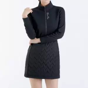 골프웨어여성 여성 반집업 골프원피스 블랙 퀄팅 패딩 골프웨어 1P