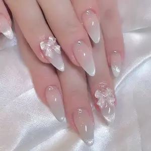 댄스복 방송 아이돌 무대 의상 발표회 24pcs 달콤한 고양이 눈 손톱에 프렌치 프레스 다이아몬드 3 차원 활