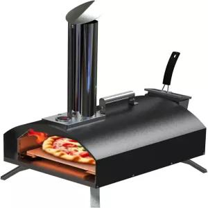 테크프로그 야외 피자 오븐 휴대용 스테인리스 스틸 메이커 - 12인치 우드 펠릿 스톤 뒷마당 파티 피크닉
