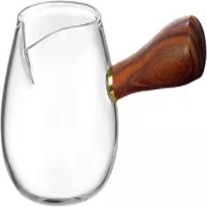 나무 손잡이가 있는 LNQ LUNIQI 유리 우유 팬 커피 티 포트 작은 액체 부분을 가열하는 스토브탑 조리기구