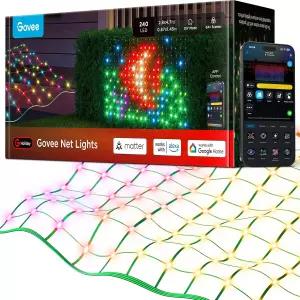 고비 야외 네트 라이트 RGBIC 및 DIY 기능이 있는 2.8*4.7피트 부시 파티오 데코용 64가지 모드의 240개